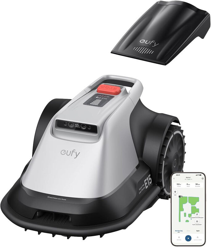eufy E15 Robotmaaier met TrueVision-technologie en slimme navigatie voor tuinen tot 800 m²
