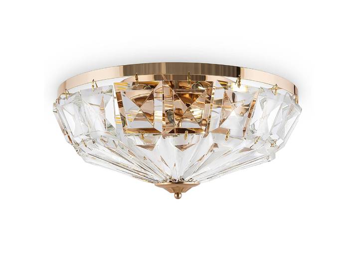 Plafonnier Facet - Type B Ø 49cm Doré Verre cristal / Métal mixte E14