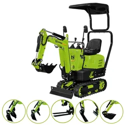Zipper ZI-MBG600S7 Minibagger 600kg 6,8kW Benzin 7-tlg. Zubehör