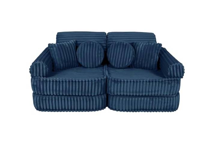 MEOWBABY Kindersofa – Spielsofa für Kinder – Weiche Klappsofa mit Schlaffunktion – Kuschelecke für Kinderzimmer, Cord, Ecru