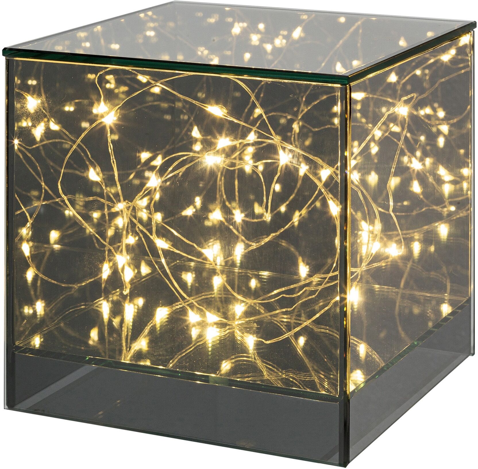Dekoobjekt CREATIV LIGHT "Weihnachtsdeko", grau, B:15cm H:15cm T:15cm, Dekofiguren, Dekoobjekt, 15 LED grau B/H/T: 15cm x 15cm x 15cm