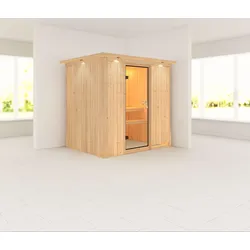 Karibu Sauna Bodin-ohne Ofen-Inkl. Dachkranz