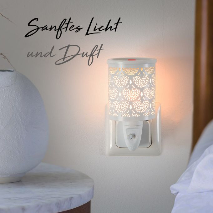 Candle Brothers Elektrische geur lamp van keramiek en metaal in wit
