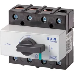 Eaton 6093345 Lasttrennschalter, DMM, 160 A, 3P + N (nicht schaltbar), mit schwarzem Drehgriff und Antriebsachse DMM-160/1