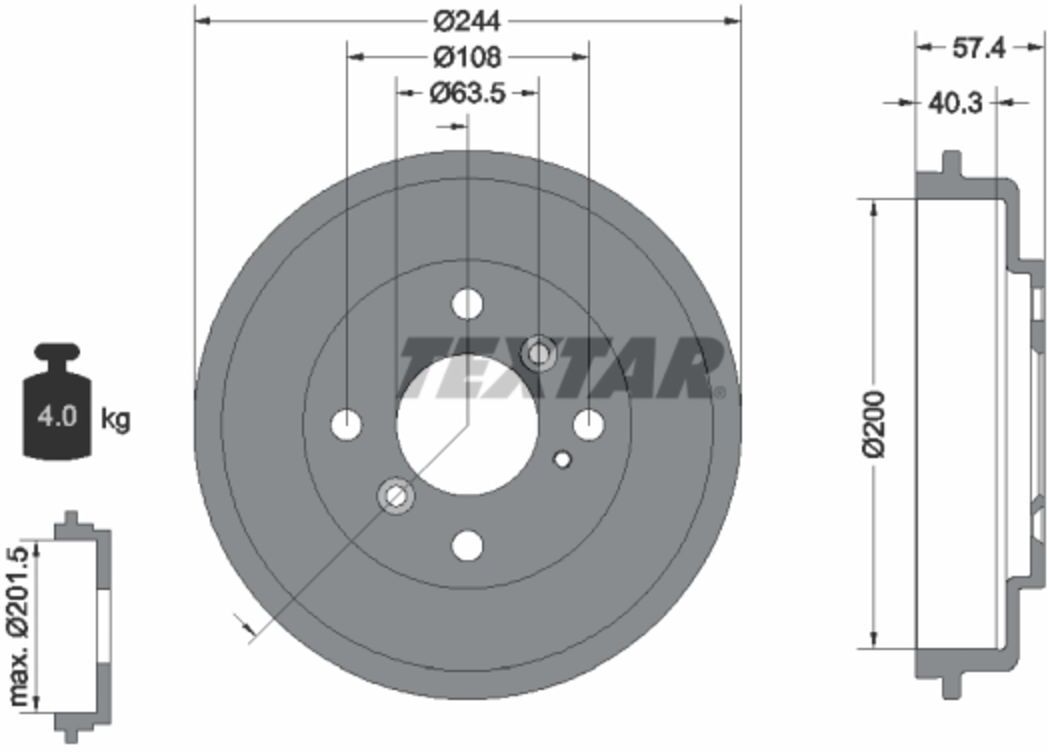 Bremstrommel TEXTAR 94031900