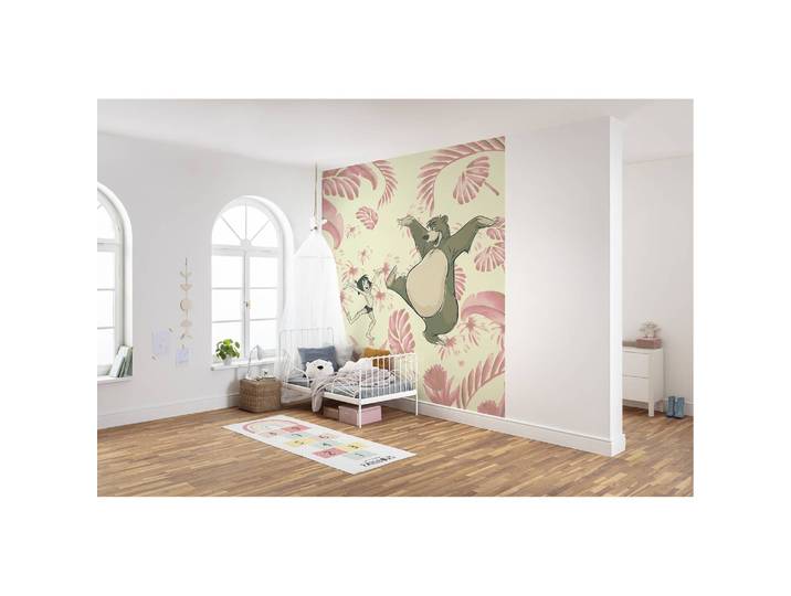 Papier peint intissé Dance the Jungle 250 x 280cm Bleu/Mauve