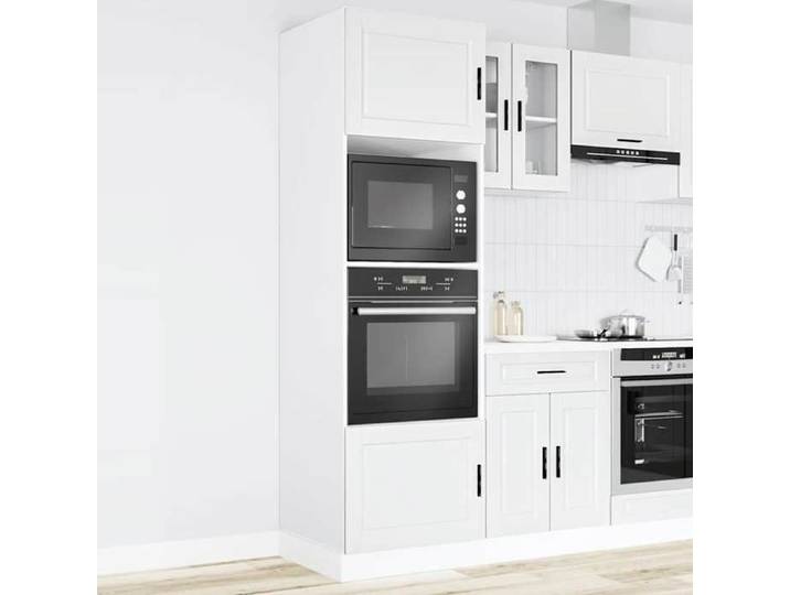 BEAU Blanc Armoires de four - ZENCORE - Placard bas de cuisine - Porto blanc - bois d'ingénierie LH87398