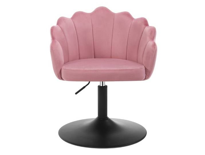 WOLTU Fauteuil Maquillage Velours - Dossier Pétale Hauteur réglable - Tabouret pivotant - Pour Bureau/chambre - Rose