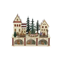 LED Holzstadt   ¦ holzfarben ¦ Holzwerkstoff,Kunststoff ¦ Maße (cm): B: 27 H: 22