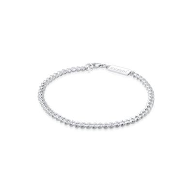 Armkette KUZZOI "Armband Herren Panzer Massiv 925 Silber" Gr. 210, silber, Armbänder, Herren, 210, Silber 925 (Sterlingsilber), Armkette