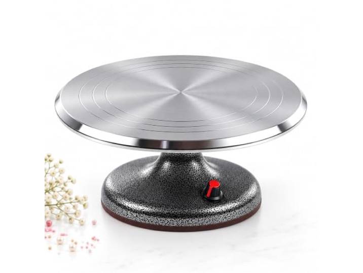 Elektrischer Kuchendrehteller for Dekorieren, drehbarer Kuchenständer Professioneller Backständer mit einstellbarer Geschwindigkeit, Dekorateur aus Aluminiumlegierung.