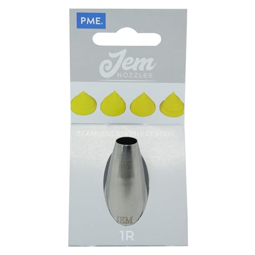 PME JEM Savoy Piping Nozzle nr. 1R Kleine Plain Ronde Spuitmond, Zilver
