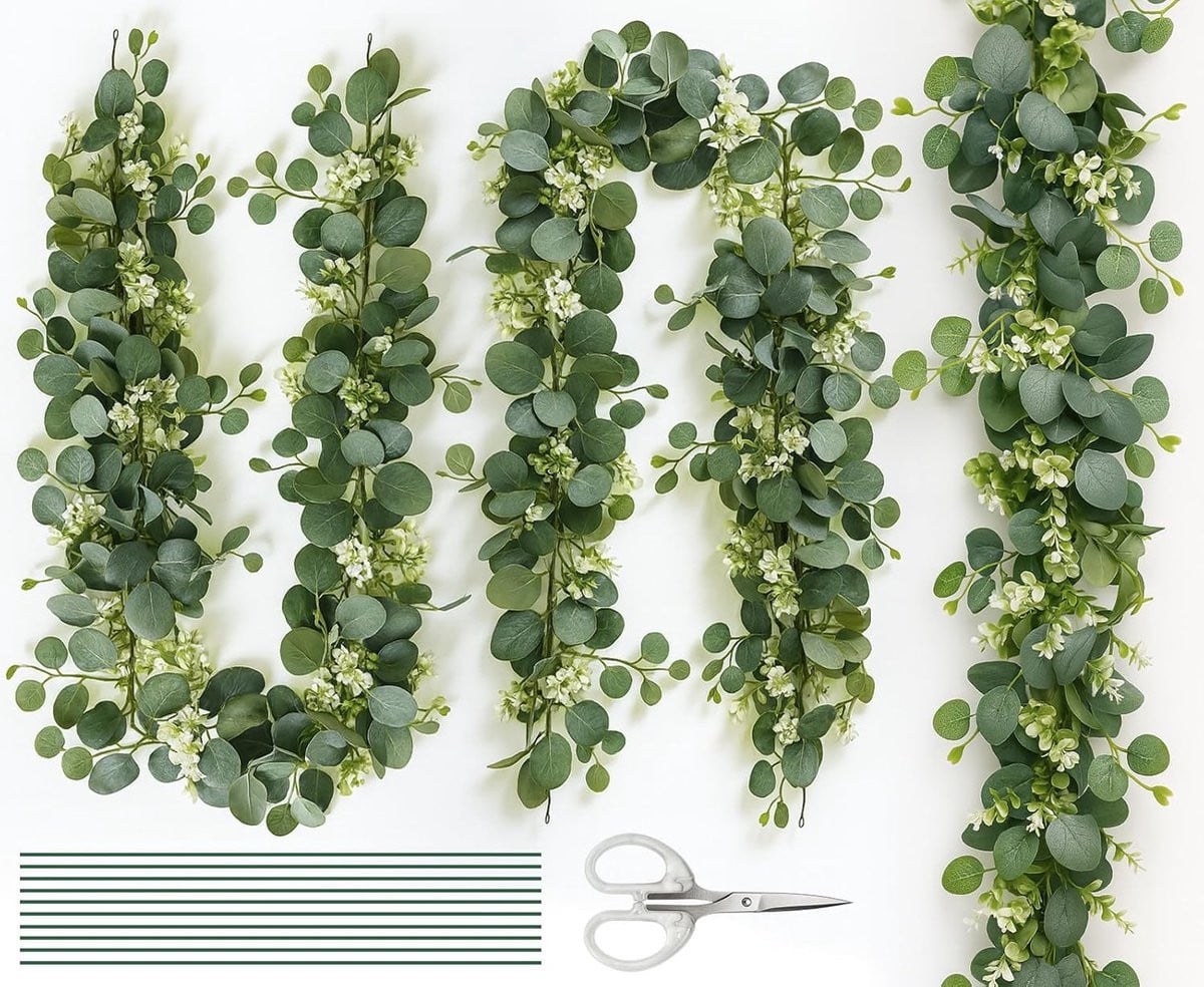 SnelShoppen Eucalyptus Garland 3 stuks - Groene kunstplanten voor hangdecoratie - 1.8m