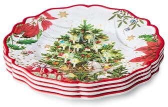 "Certified International Santa's Delivery Set of 4 Melamine Salad Plate 9in - 9"" L x 9"" W x 0.5"" H"
