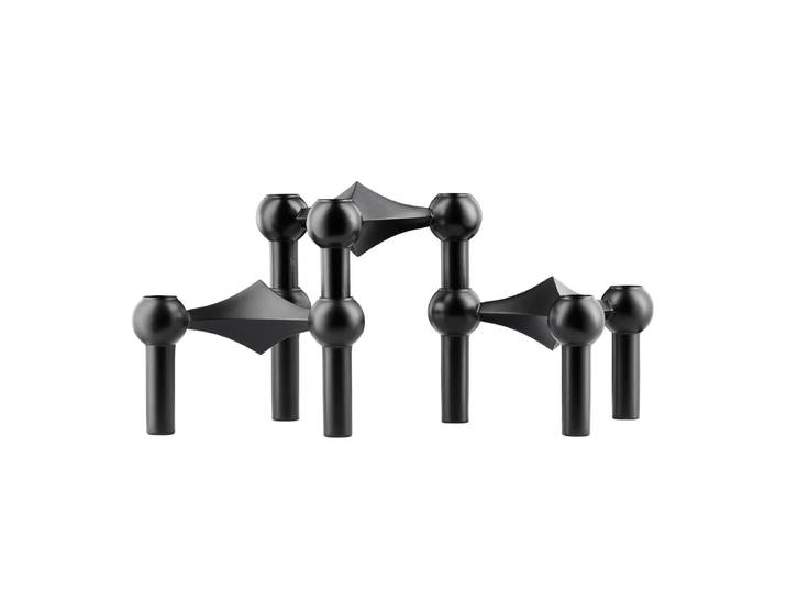 Stoff Nagel - Kerzenhalter, schwarz (3er-Set)