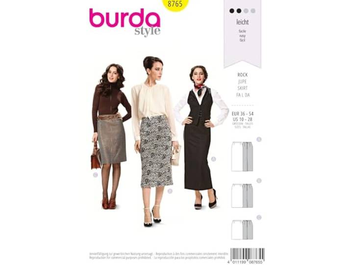 Burda Patroon 8765 Rock Gr. 36-54, plussize