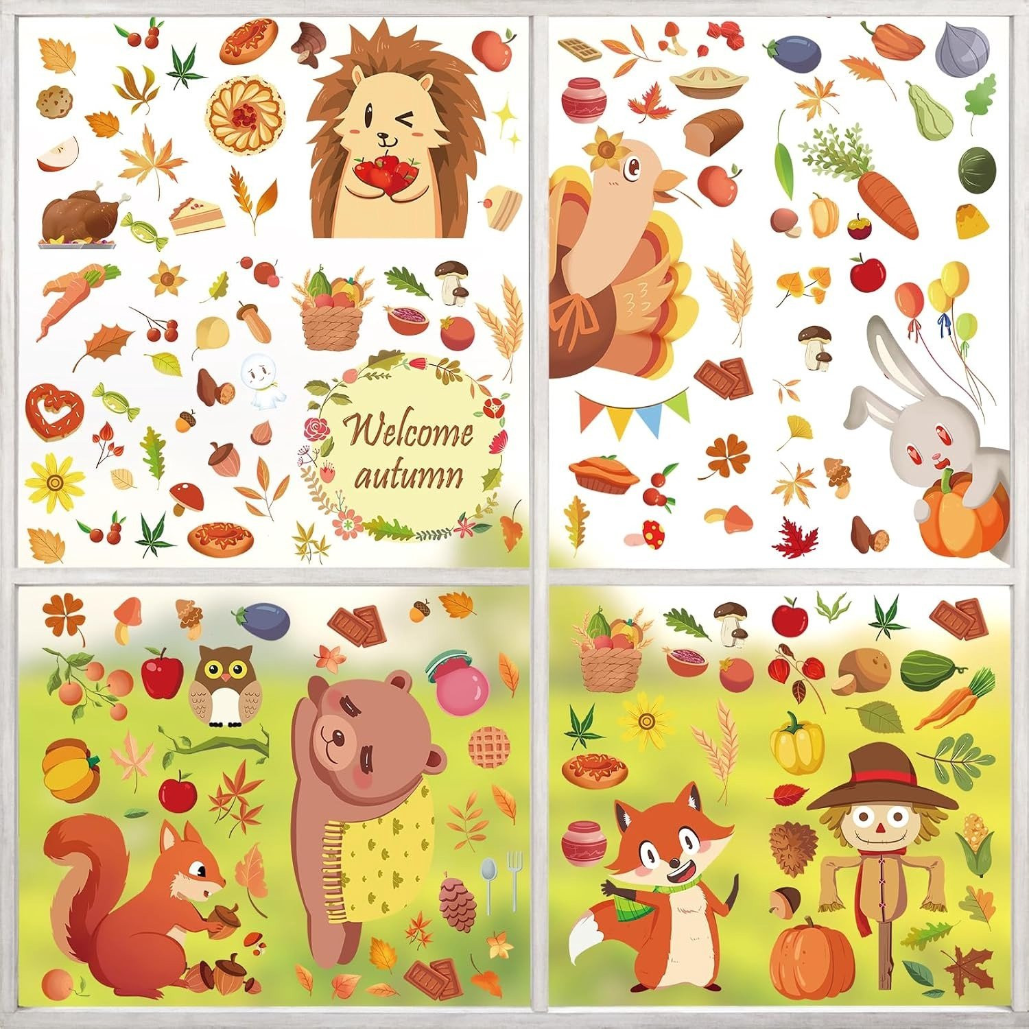 149 Zelfklevende Herfst Raamstickers met Bladeren voor Kinderen