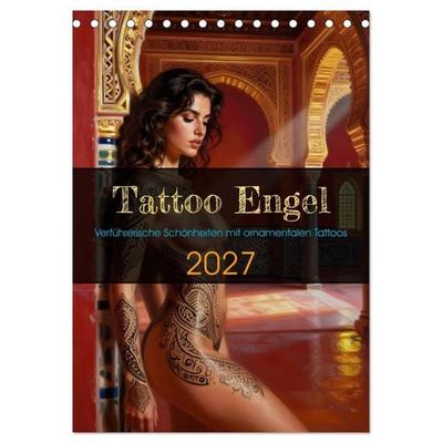 Tattoo Engel (Tischkalender 2027 DIN A5 hoch), CALVENDO Monatskalender