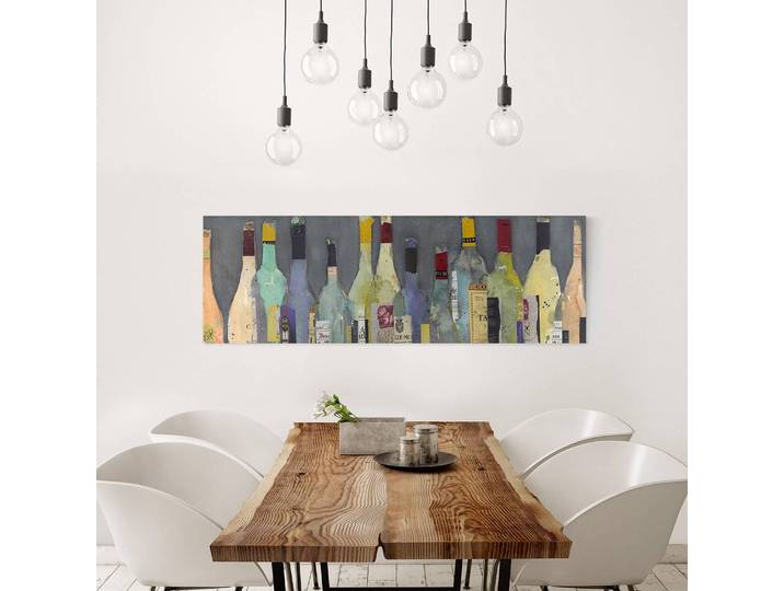 Leinwandbild Spirituosen I Leinen Blau 120cm