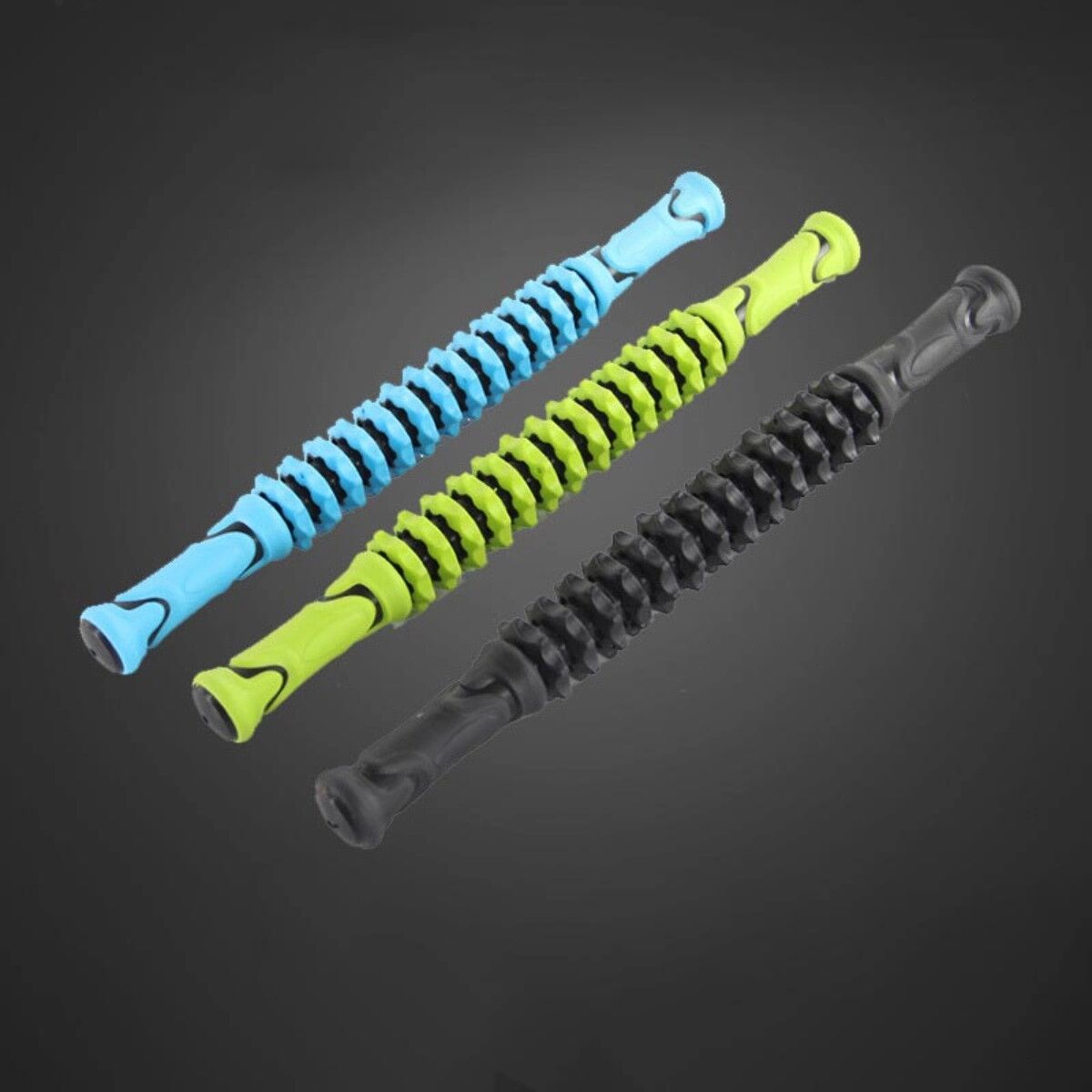 INF Bâton de Rouleau Musculaire – Rouleau Fendu TPE+PP, Massage Silencieux Antidérapant pour Cuisses, Mollets, Cou et Dos Noir + Vert