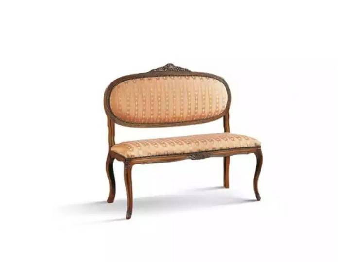 JVmoebel Sitzbank Elegante Holzbank mit brauner Polsterung und Art-Deco-Design (1-St., Sitzbank), Made in Italy