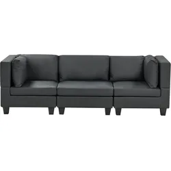 3-SITZER-MODULSOFA Schwarz Kunstleder Unstad