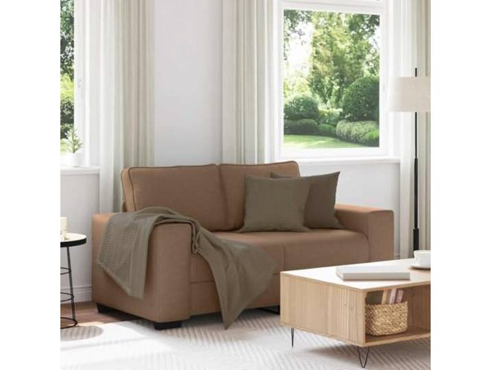 HEFZGDB 2-Sitzer-Sofa Braun 120 cm Stoff, Bequemes Polstermöbel mit Breiten Armlehnen, Robustes Holz- und Metallgestell für Stabilität, Atmungsaktives Polyestergewebe, Vielseitig