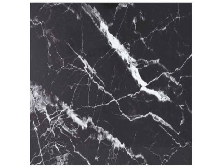 ZXQVLMRS Tischplatte 80x80 cm Hartglas Schwarz Marmoroptik 6 mm Stärke, Gehärtetes Material, Für Ess- & Couchtische