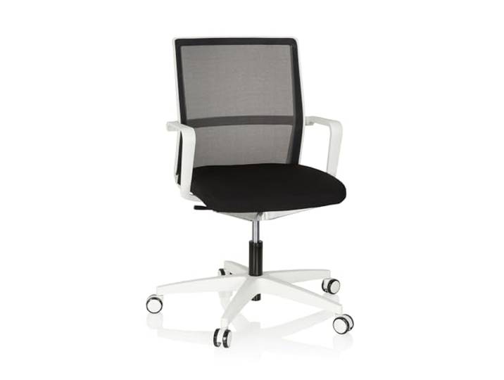 hjh OFFICE 608905 Bürostuhl Move-TEC NET 3D Stoff/Netz Weiß/Schwarz Drehstuhl für dynamisches & gesundes Sitzen