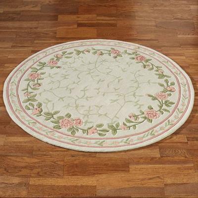 Touch of Class "Blush Bloom Round Rug 5'6"" Round, 5'6"" Round, Blush"