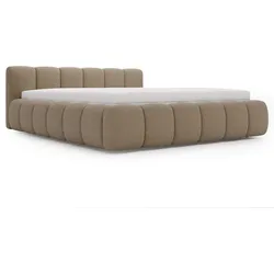 POLSTERBETT Cloud Low 140x200 Bouclé-Stoff Braun