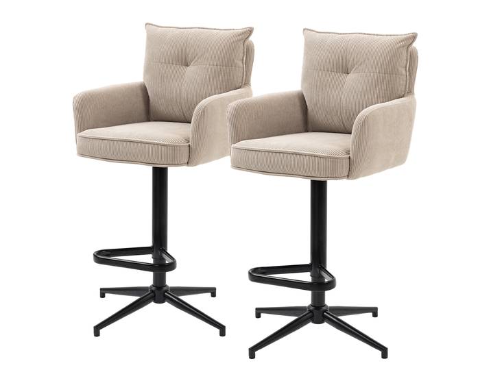 Drehbarer Barstuhl DIDRIP 2er-Set 54 x 100 x 58cm Cappuccino Sternförmig