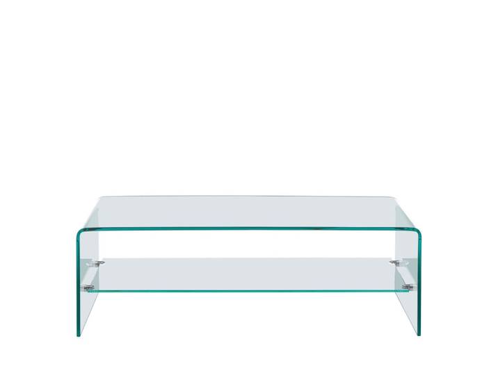 Table basse double plateau en verre l110cm - transparent