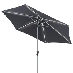 doppler Mittelmastschirm ACTIVE 300 Auto Tilt LED, Aluminium Silber / 100 % Polyester Anthrazit
