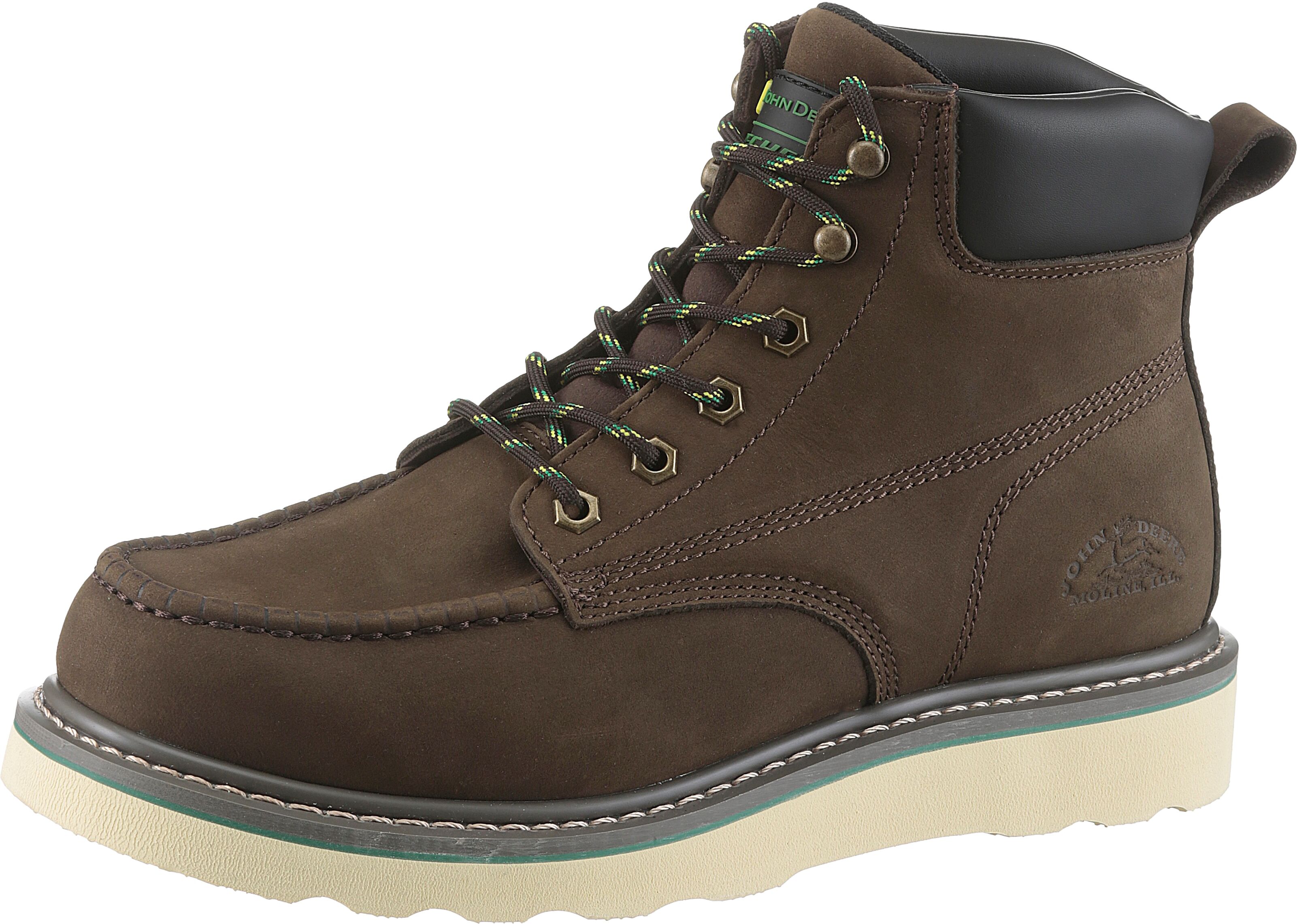 Schnürstiefel SKECHERS "KADMIEL JOHN DEERE-GRAND CREEK", Herren, Gr. 41, braun (dunkelbraun), Leder, Schuhe Schnürstiefel, Boots mit John Deere Collaboration