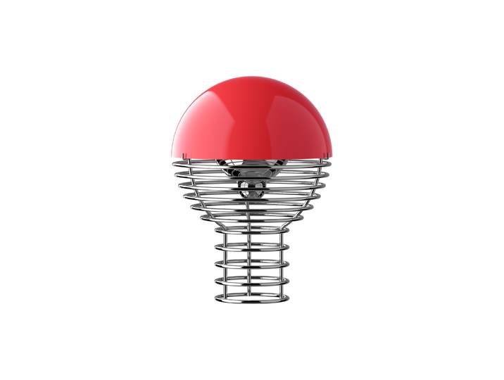 Verpan - Lampe sans fil rechargeable Wire - Rouge - Acier chromé - Designer Verner Panton