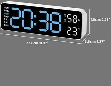 Uplift Treasures Smart LED Silent Wall Clock With Thermometer And Calendar white