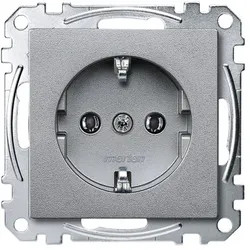 Merten SCHUKO-Steckdose, System M, mit Schraubklemmen (aluminium matt)