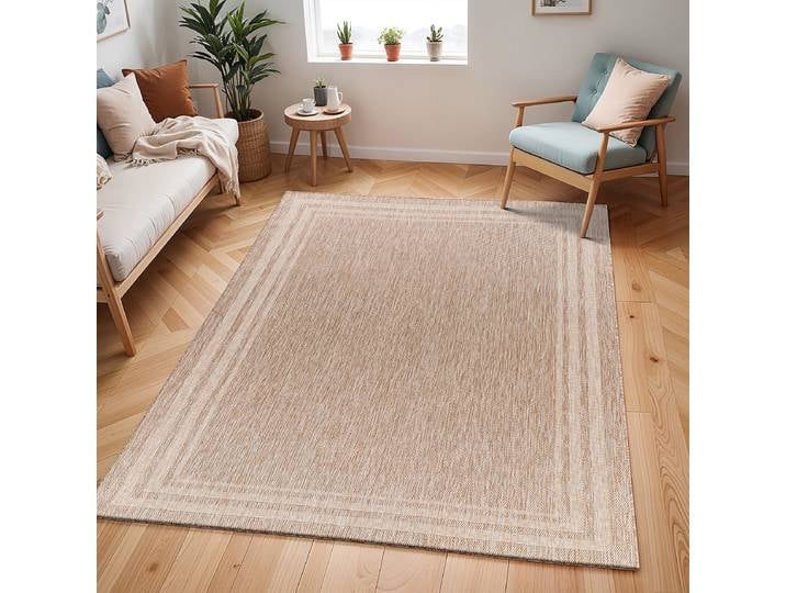 Tapis d'extérieur Lenon Beige/Beige/Sable Polypropylène 160 x 213cm