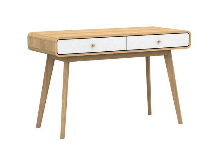 Cassie Bureau 2 portes en panneau de particules chêne et blanc