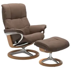 Stressless Sessel mit Hocker M Mayfair Signature *Aktion* Leder Braun Batick Mole