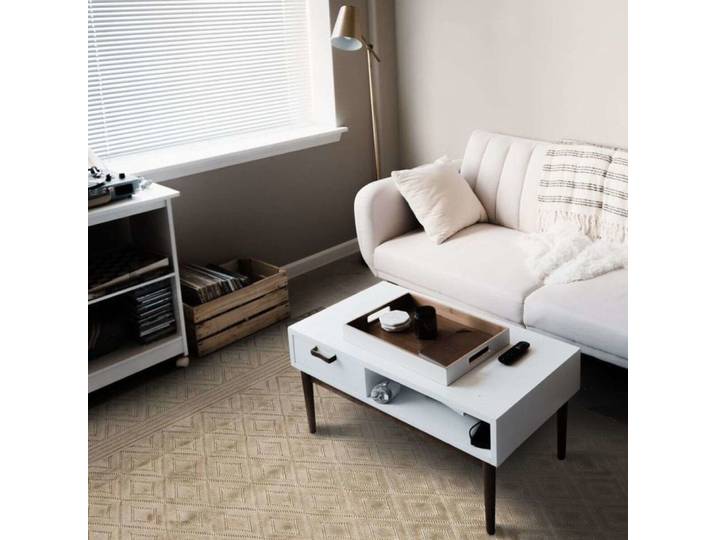 Tapis à motifs losanges beige 133x180