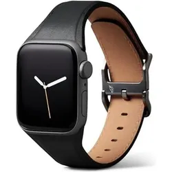 Bellroy Classic Leder Armband für Apple Watch, Schwarz, 40mm, 41mm, 38mm, 42mm (Series 10/11), TCWA-BLK-136 (38 mm, 40 mm, 41 mm, 42 mm, Edelstahl, Leder), Uhrenarmband, Schwarz