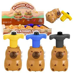 Capybara Kreisel mit interaktiven LED-Lichtern und Melodien, 12,5 cm