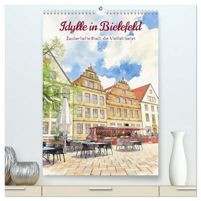 Idylle in Bielefeld (hochwertiger Premium Wandkalender 2027 DIN A2 hoch), Kunstdruck in Hochglanz