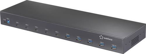 Renkforce RF-6627278 USB-Hub 10 Port USB-A USB 3.2 Gen2 10 GBit/s für industrielle Anwendungen, Rackmontage möglich