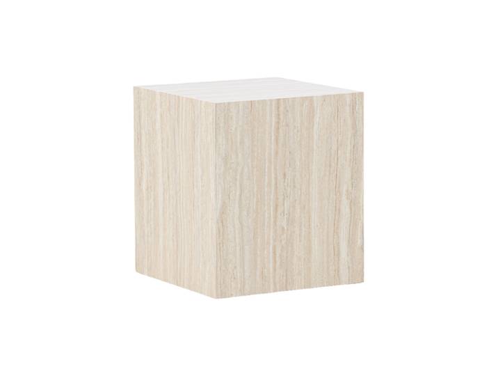 Design Beistelltisch „York high“ - 40 x 40 cm Travertin Look VE DESIGN
