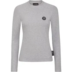PLEIN SPORT Rundhals-T-Shirt GLITTER, Größe S in Silber 70
