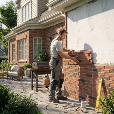 Timechee "Premium PU Stone Veneer 18-Pack, 47.2"" Fireproof 3D Faux Brick Panels for Interior & Exterior Walls, Realistic Red Brick Siding"