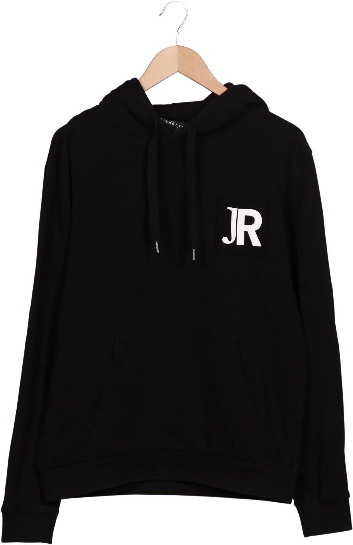 John Richmond Herren Kapuzenpullover, Schwarz, Gr. M, Baumwolle - Second Hand